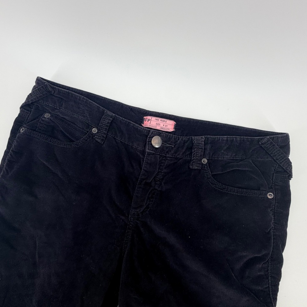 Free People Corduroy Straight Leg Pants Size 31 Black